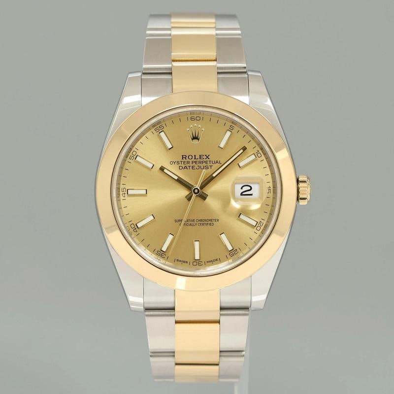 PAPERS MINT Rolex DateJust 41 Two Tone Yellow Gold Oyster 126303 Champagne Watch - 2