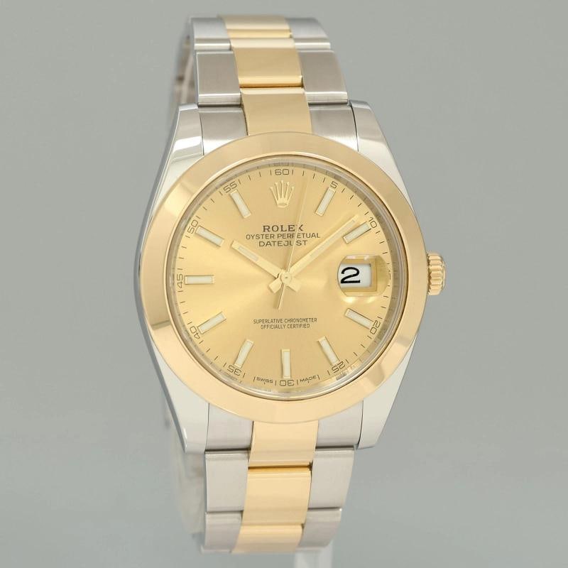PAPERS MINT Rolex DateJust 41 Two Tone Yellow Gold Oyster 126303 Champagne Watch - 3