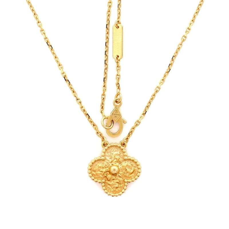 Van Cleef Arpels Vintage Alhambra Pendant Necklace 18K Yellow Gold - 3