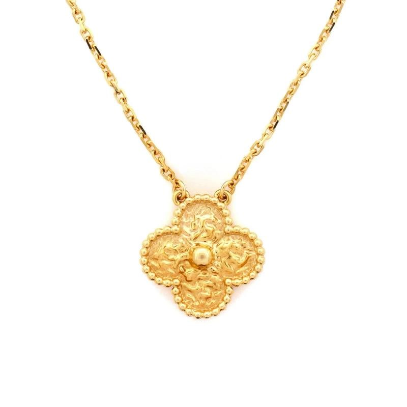 Van Cleef Arpels Vintage Alhambra Pendant Necklace 18K Yellow Gold - 4