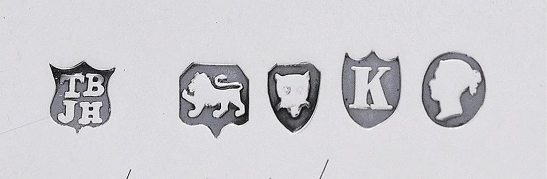 Antique Victorian 1885 English Sterling Silver Glass Inkwell Footed Tray - 7