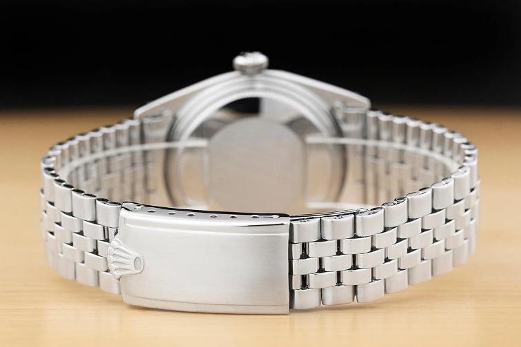 ROLEX DATEJUST 1601 WHITE DIAL 18K GOLD STAINLESS STEEL FOLDED BRACELET WATCH - 6