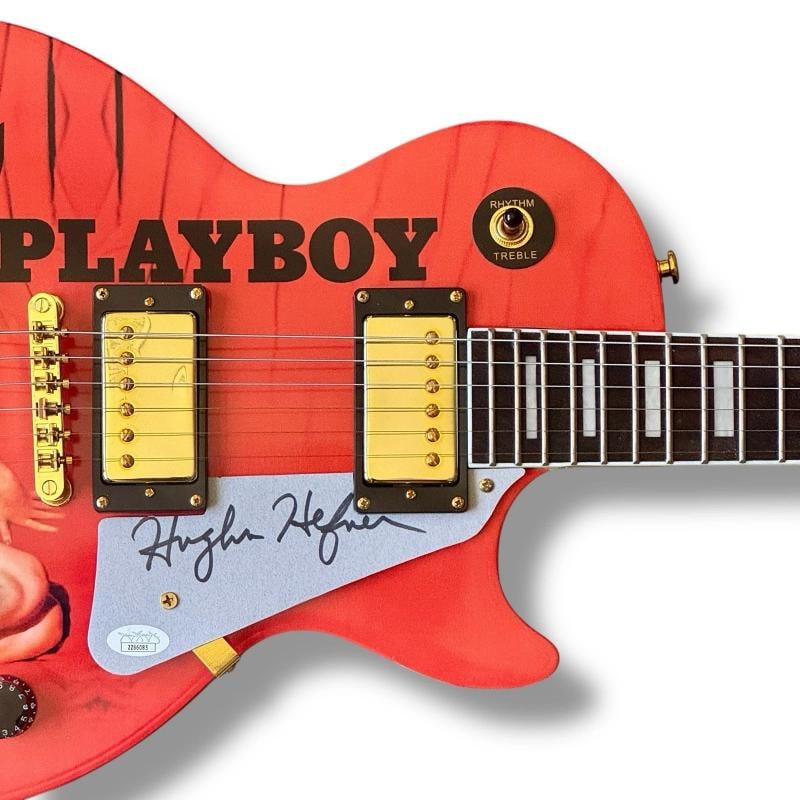 HUGH HEFNER Signed Custom Guitar JSA COA PLAYBOY 1st MONROE CENTERFOLD - 2