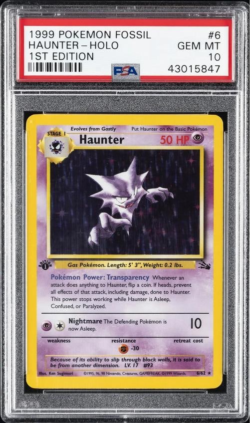 1999 POKEMON FOSSIL 1ST ED 6 HAUNTERHOLO PSA 10 (1 of 2)