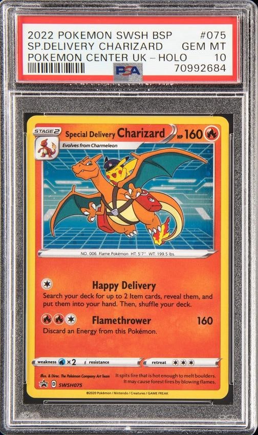 2022 POKEMON SWSH BLACK STAR PROMO 075 SPECIAL DELIVERY CHARIZARDHOLO PSA 10 (1 of 2)