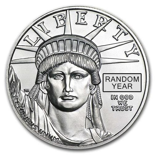 1 oz American Platinum Eagle Coin BU Random Year 19972023: Brand US MintMPN 52Year RandomFineness 09995Denomination 100Country of Origin United StatesCirculatedUncirculated Brilliant UncCertification Uncertified 