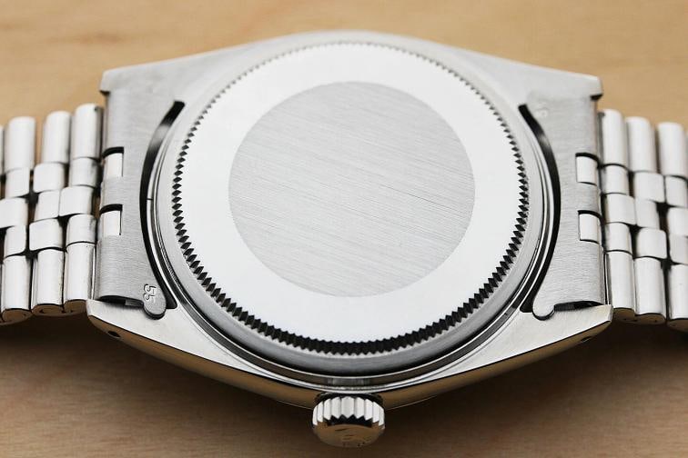 ROLEX MENS BLUE DIAL DATEJUST 1601 18K WHITE GOLD STAINLESS STEEL WATCH - 7