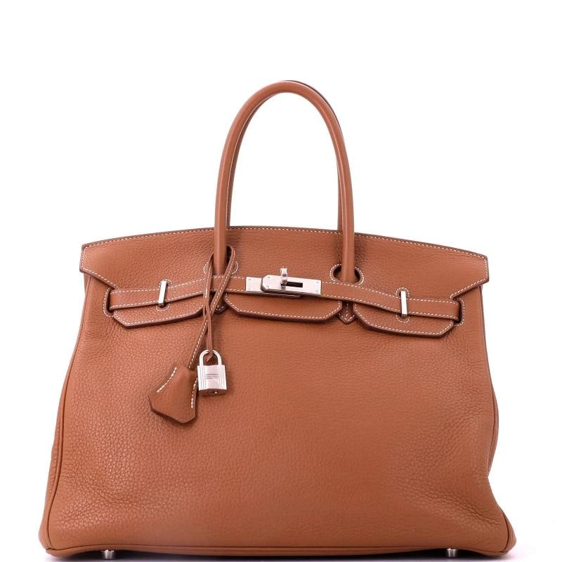 Hermes Birkin Handbag Brown Clemence with Palladium Hardware 35 (1 of 8)