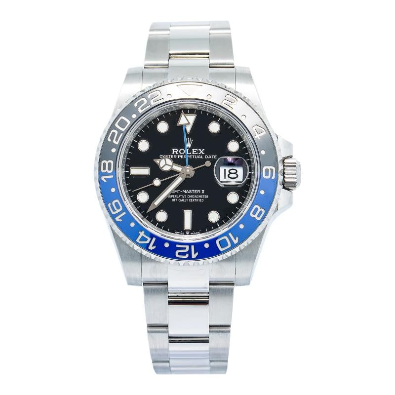 ROLEX GMTMaster II 126710BLNR MINT 2022 Card BATMAN Auto Mens Watch 40mm: Case Size 40mm Wrist Fit 725inches Box no Papers yes Condition ‚€ Used Like New Full Specifications Brand ROLEX Model GMTMaster II Customized no Serial G90xxxxx Gender Men Band Mater
