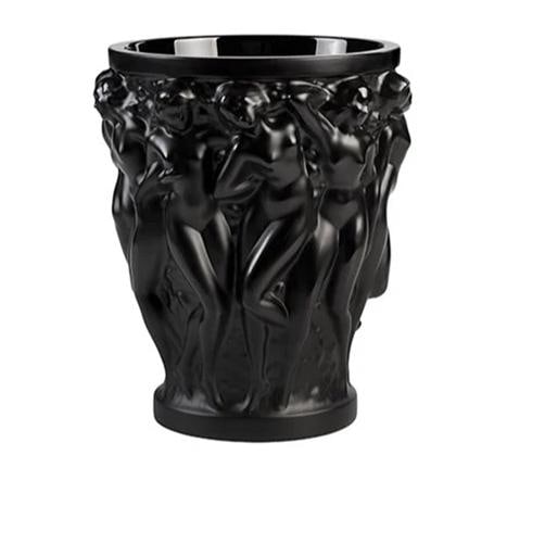 Lalique Bacchantes Small Vase Black Crystal Ref1068400 (1 of 1)