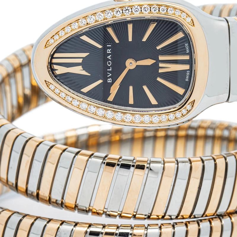 Bvlgari Serpenti Tubogas SP35SPG 18k TwoTone Black Dial Quartz Ladies Watch 35mm - 2