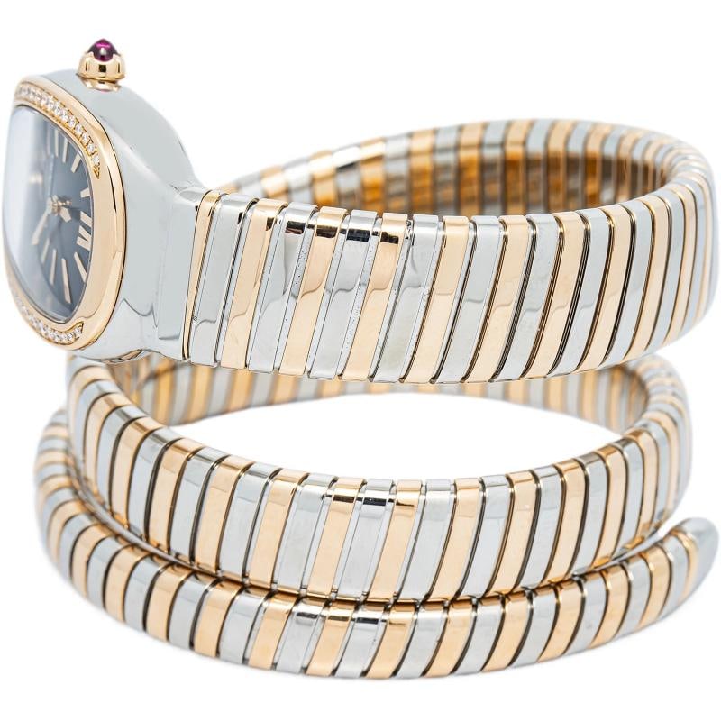 Bvlgari Serpenti Tubogas SP35SPG 18k TwoTone Black Dial Quartz Ladies Watch 35mm - 3