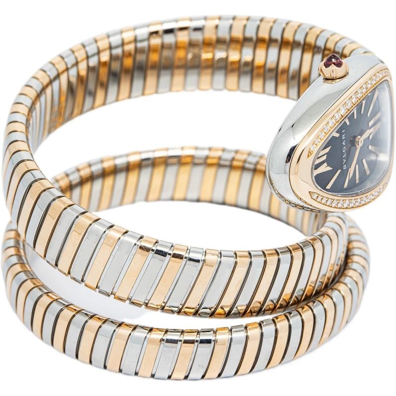 Bvlgari Serpenti Tubogas SP35SPG 18k TwoTone Black Dial Quartz Ladies Watch 35mm - 4