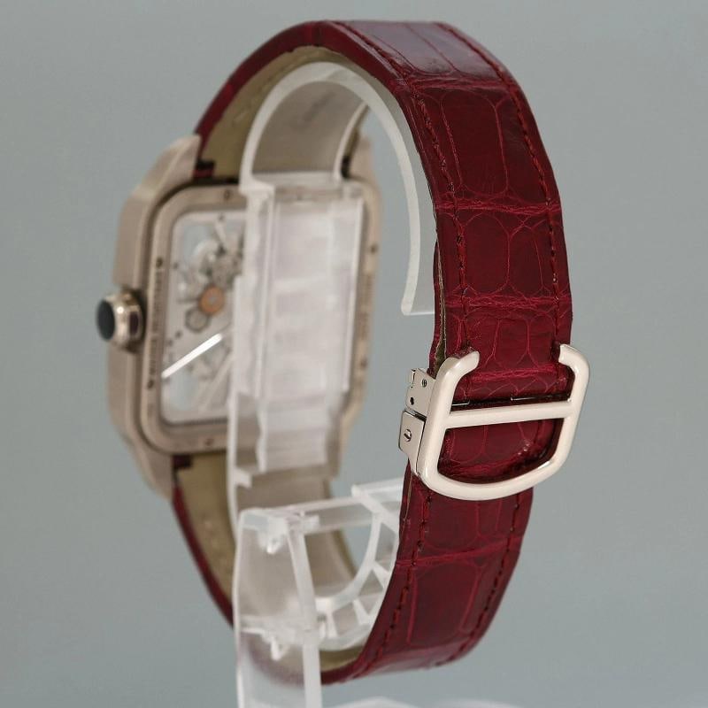 PAPERS MINT Cartier White Gold Leather Dumont Skeleton W2020033 Manual Wind - 4