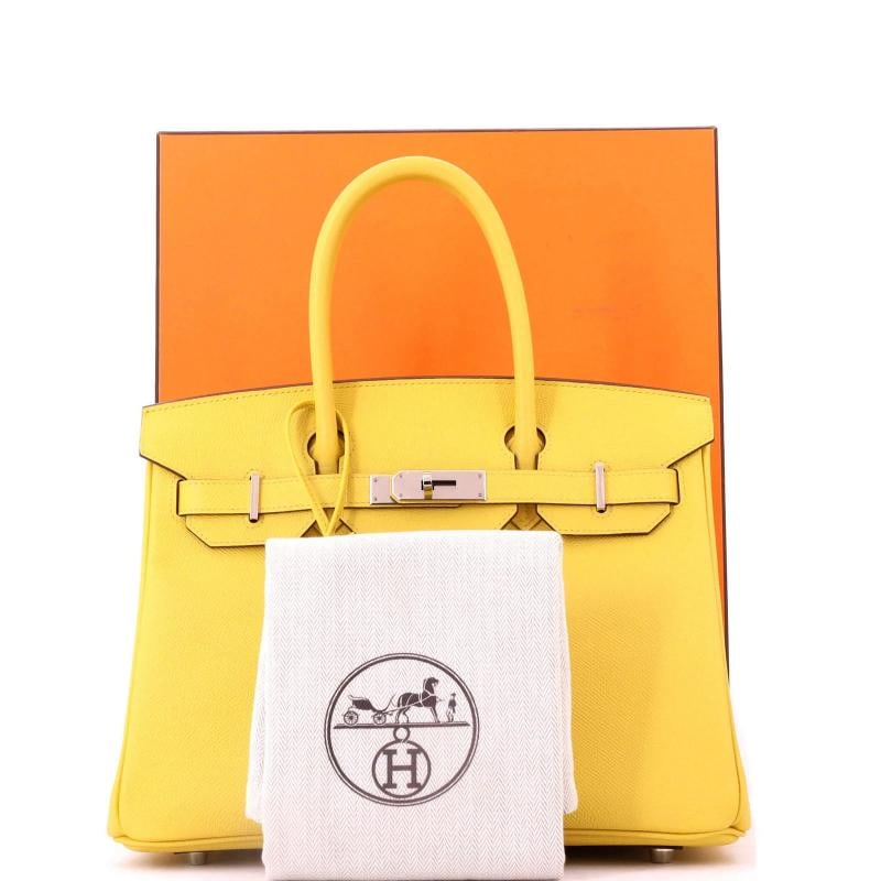Hermes Birkin Handbag Yellow Epsom with Palladium Hardware 30 - 2