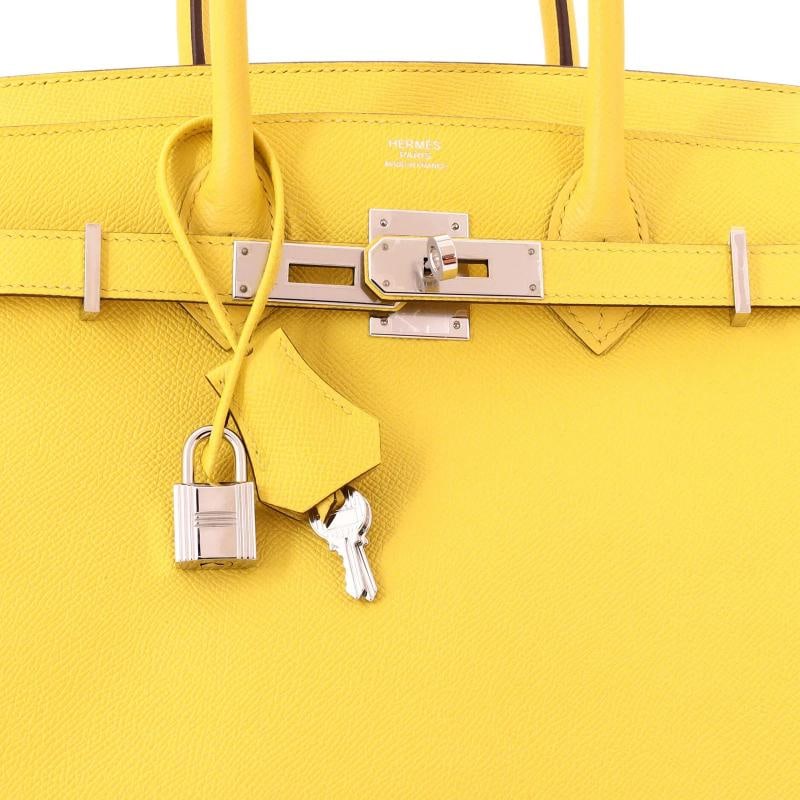 Hermes Birkin Handbag Yellow Epsom with Palladium Hardware 30 - 7