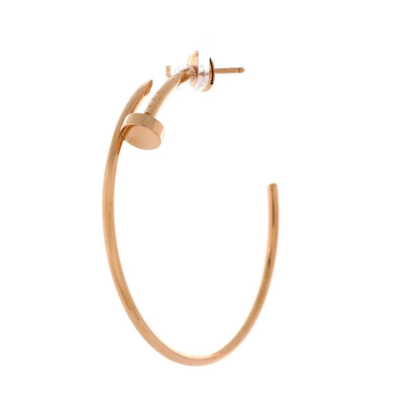 Cartier Juste un Clou Hoop Earrings 18K Rose Gold XL - 2