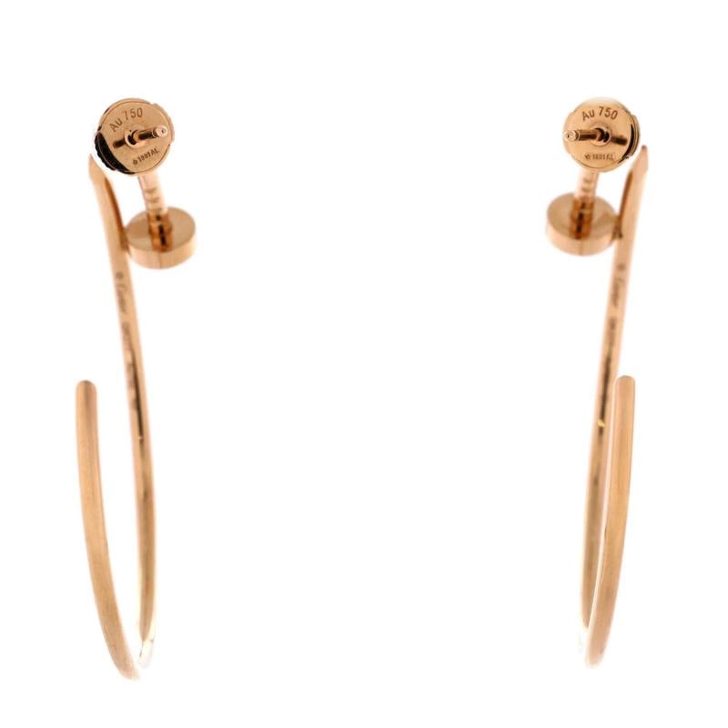 Cartier Juste un Clou Hoop Earrings 18K Rose Gold XL - 3