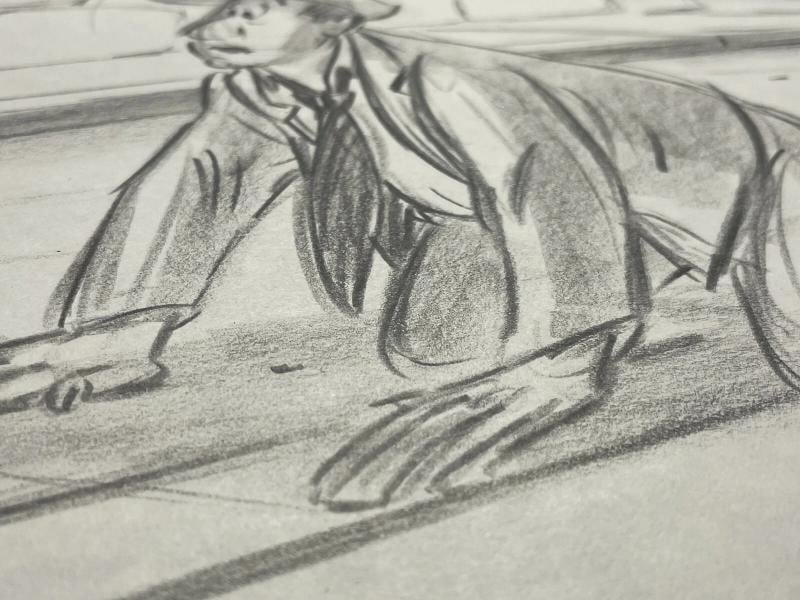 Bob Hoskins Signed Roger Rabbit Studio Used Storyboard Drawing Framed PSA COA - 6