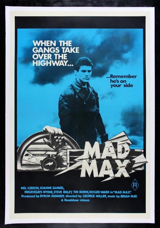 MAD MAX RARE AUSTRALIA ORIGINAL MEL GIBSON MOVIE POSTER 1980: This is a genuine 27 x 40 AUSTRALIAN one sheet ORIGINAL MOVIE POSTER issued by the studio when the film was released and meant for theatrical display