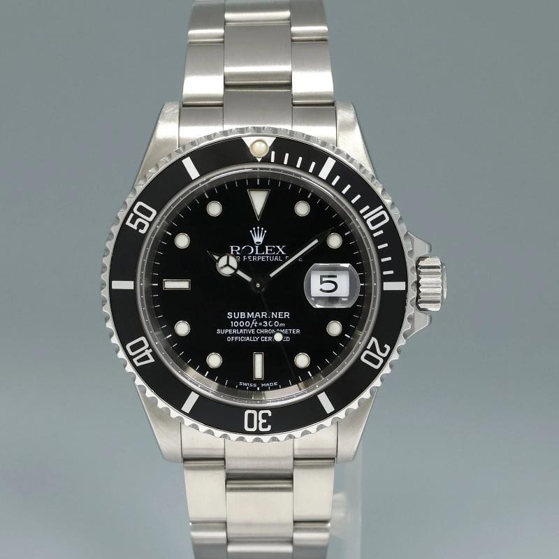 MINT 2001 PAPERS Rolex Submariner Date 16610 Steel PreCeramic Black 40mm Watch - 2