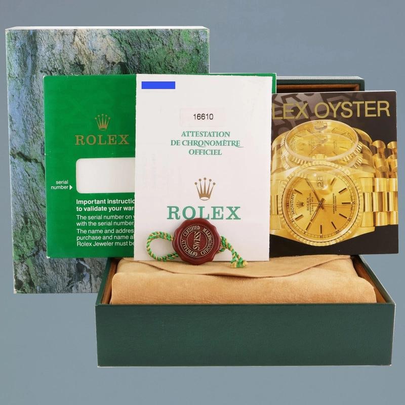 MINT 2001 PAPERS Rolex Submariner Date 16610 Steel PreCeramic Black 40mm Watch - 7