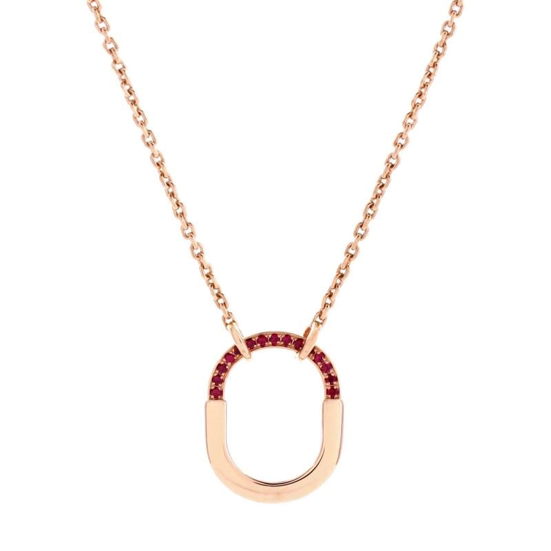 Tiffany Co Lock Motif Pendant Necklace 18K Rose Gold with Pink Sapphires: Condition Preowned GoodBrand Tiffany CoMain Stone Sapphire PinkMetal 18K Rose GoldMetal Purity 18KStyle PendantType NecklaceColor Rose GoldMaterial 18K Rose Gold Sapphire Condition Excellent Minor