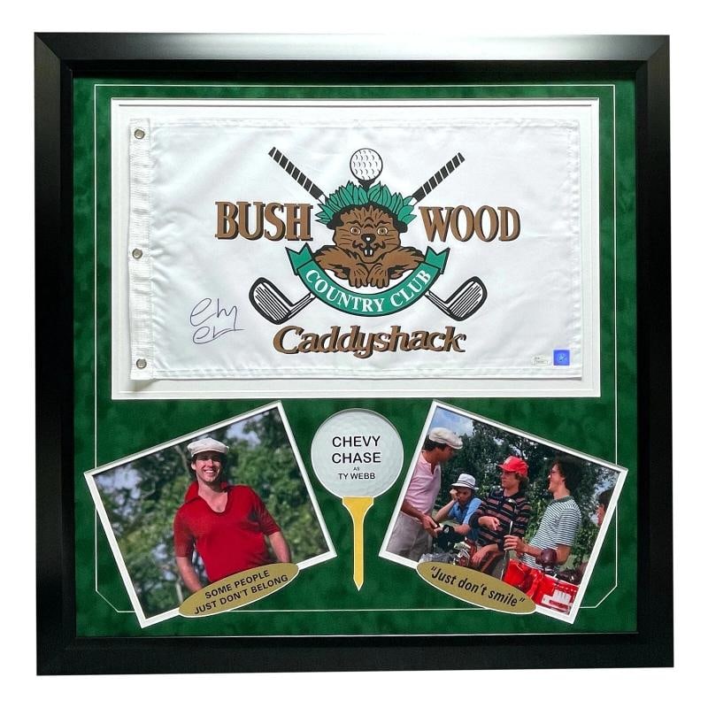 Chevy Chase Signed Caddyshack Flag Frame JSA Bushwood Pin Autograph (1 of 6)