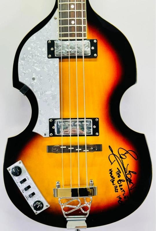 PETE BEST Signed Autograph THE BEATLES Lefty Bass Guitar JSA LOA Hamburg (1 of 6)