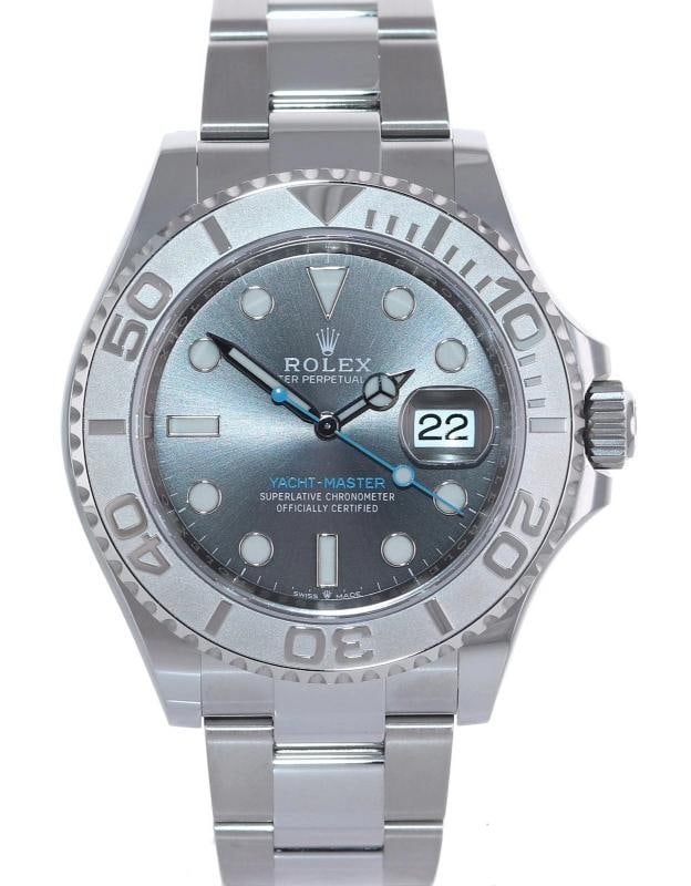 2022 NEW PAPERS Rolex 126622 YachtMaster Steel Platinum Rhodium Blue Watch Box - 2