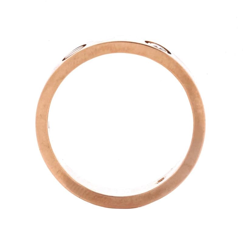 Cartier Love 3 Diamonds Band Ring 18K Rose Gold with Diamonds - 2
