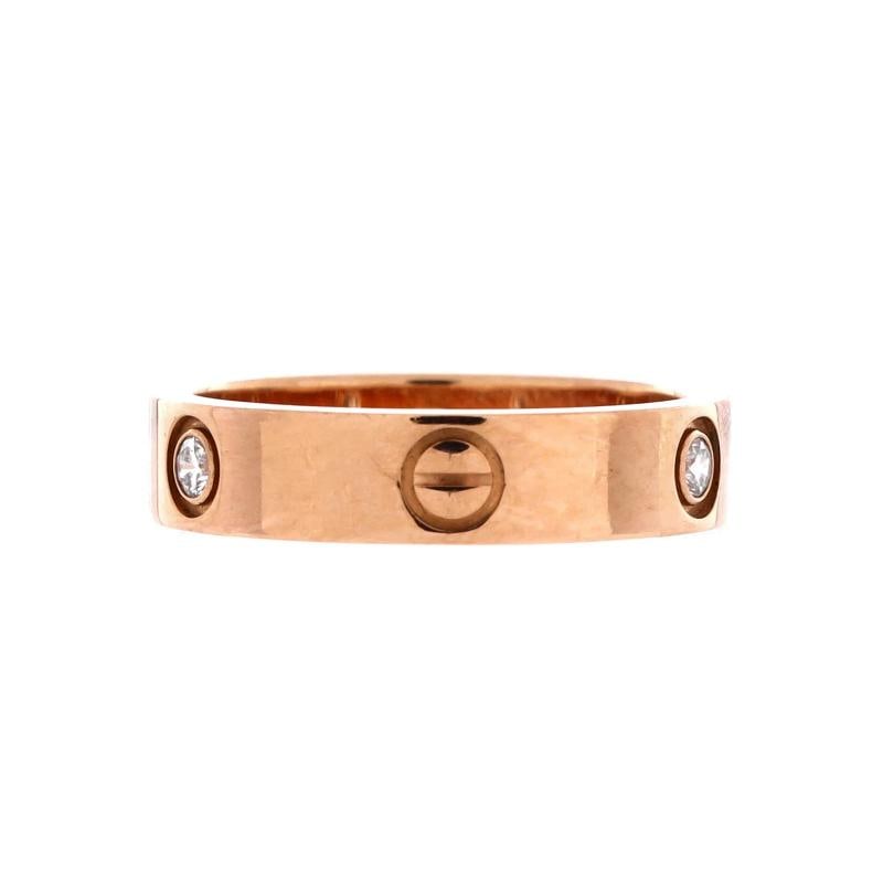 Cartier Love 3 Diamonds Band Ring 18K Rose Gold with Diamonds - 3