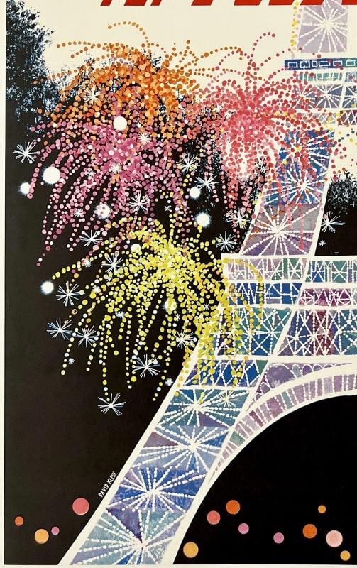 Original Vintage Poster PARIS TWA JETS Airline Travel Tourism Eiffel Tower OL - 4