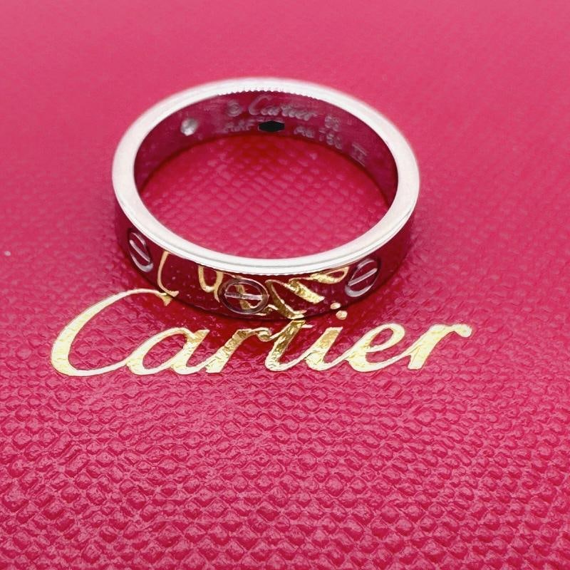 Cartier LOVE Wedding Band Ring 18kt White Gold with Diamonds SZ 53 - 15