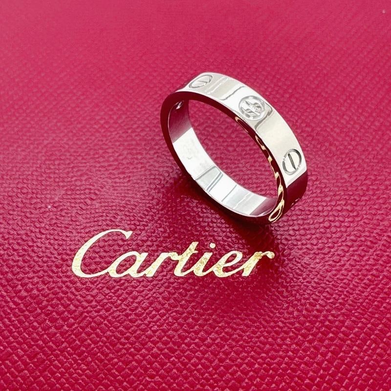 Cartier LOVE Wedding Band Ring 18kt White Gold with Diamonds SZ 53 (1 of 17)
