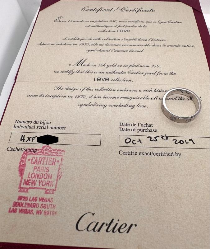 Cartier LOVE Wedding Band Ring 18kt White Gold with Diamonds SZ 53 - 4