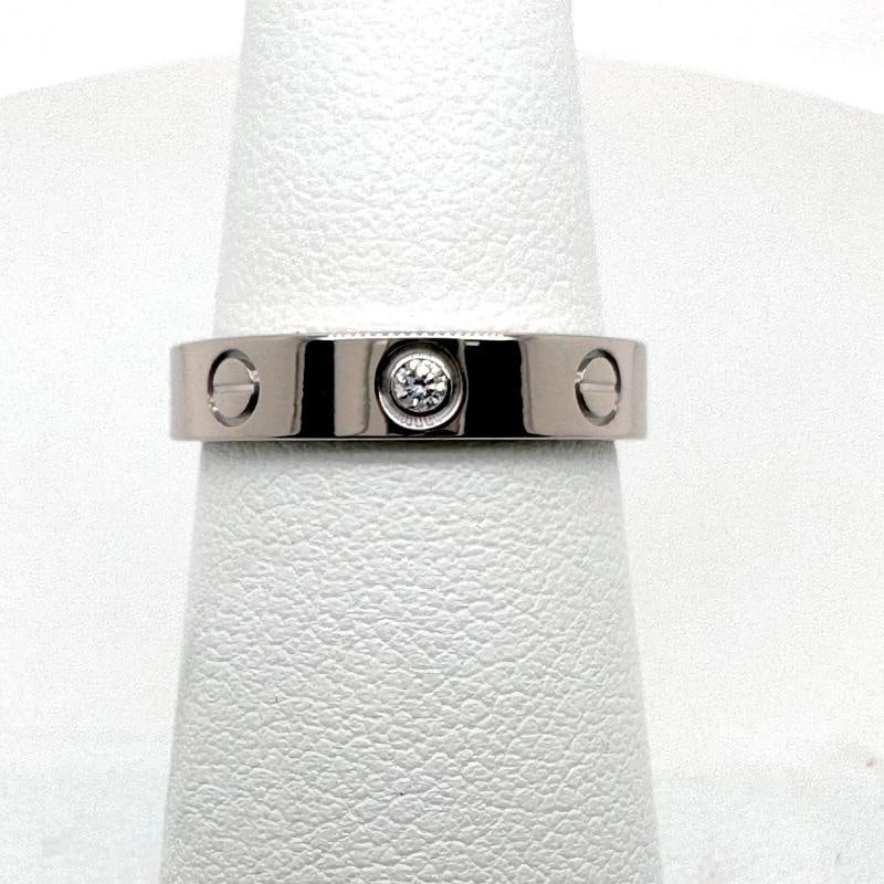 Cartier LOVE Wedding Band Ring 18kt White Gold with Diamonds SZ 53 - 7
