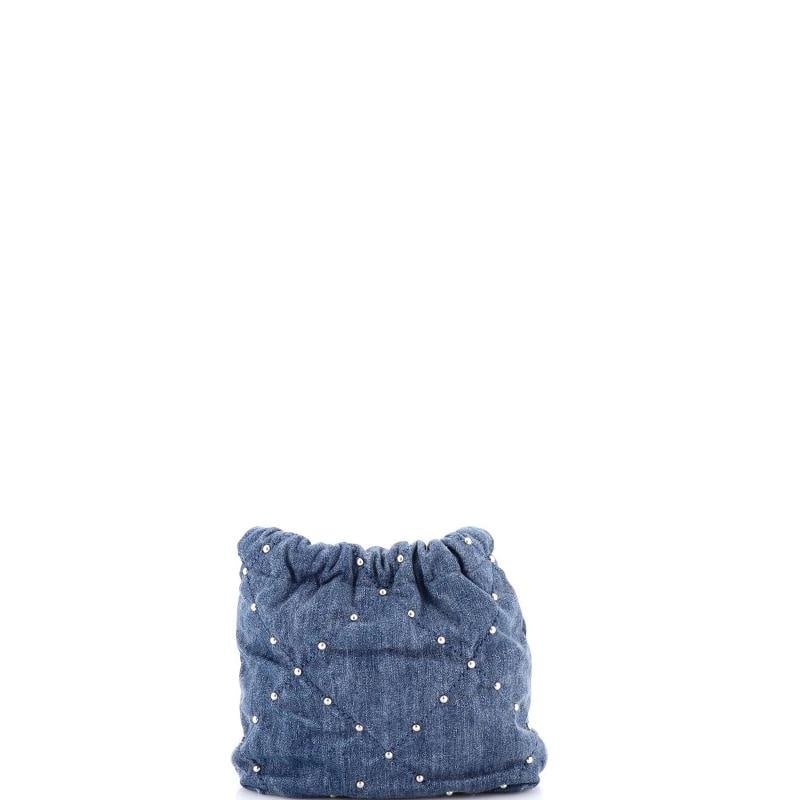 Chanel 22 Chain Hobo Quilted Studded Denim Mini - 3