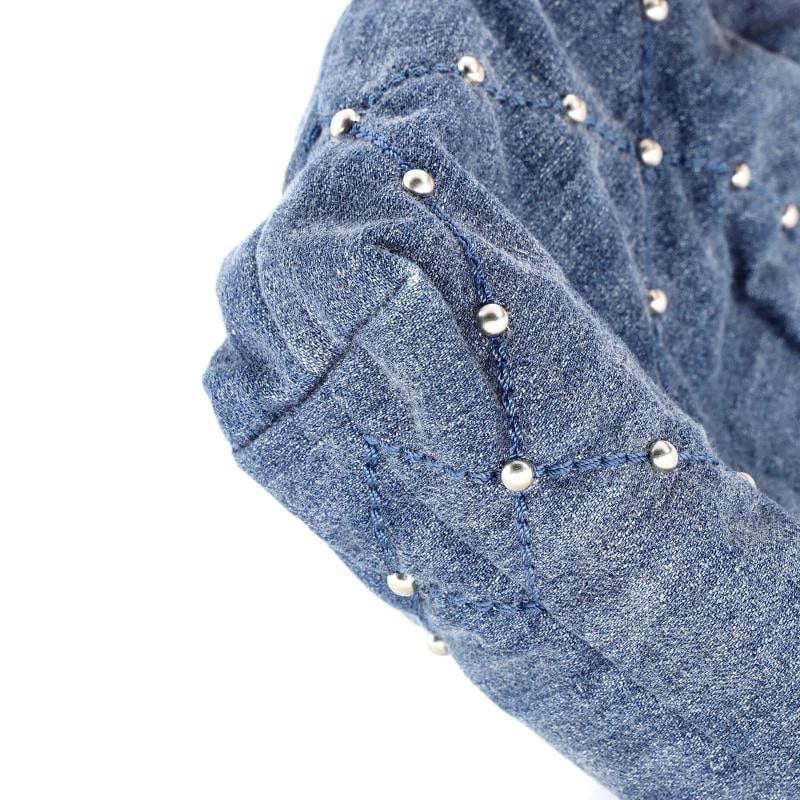 Chanel 22 Chain Hobo Quilted Studded Denim Mini - 7