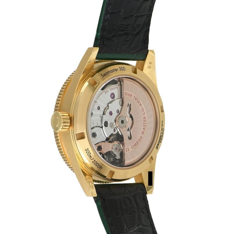 Omega Seamaster 300 Malachite Dial Yellow Gold Watch 23463412199001 - 3
