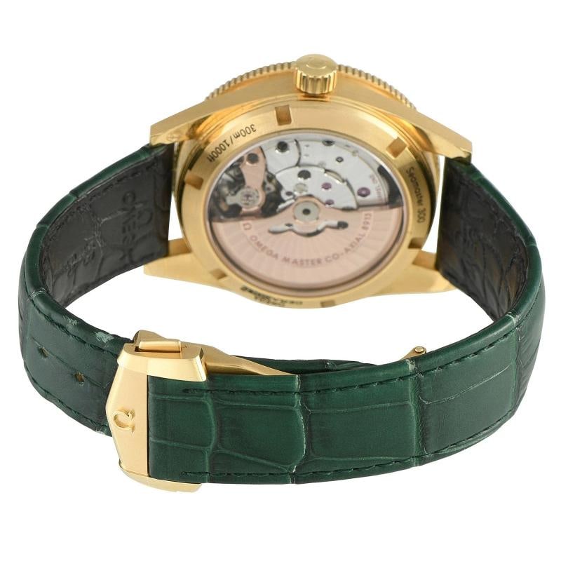 Omega Seamaster 300 Malachite Dial Yellow Gold Watch 23463412199001 - 4