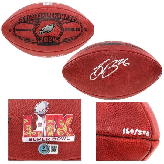 Saquon Barkley Signed Eagles Super Bowl LIX Champions Official Duke Football: Sport FootballNFLPlayer Saquon BarkleySigned YesAutograph Authentication Beckett Authentication Services BASOriginalReprint OriginalProduct HelmetTeam Philadelphia EaglesCountry of Origin United