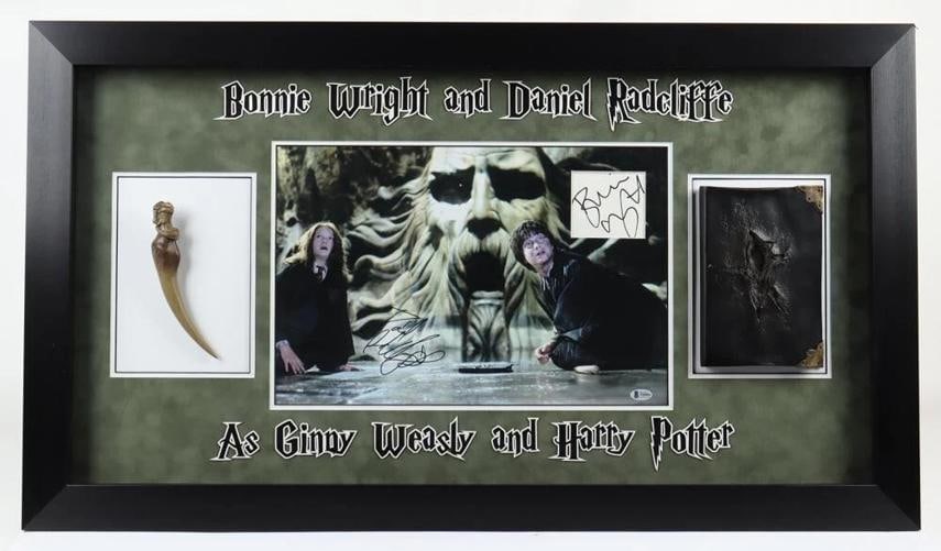 Daniel Radcliffe Bonnie Wright Signed photo Framed JSA COA Harry Potter w Prop (1 of 3)