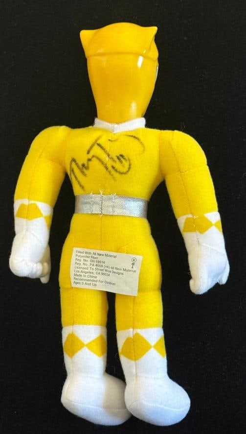 Thuy Trang signed Yellow Power Ranger Plush Toy Doll JSA LOA Rare Auto - 3
