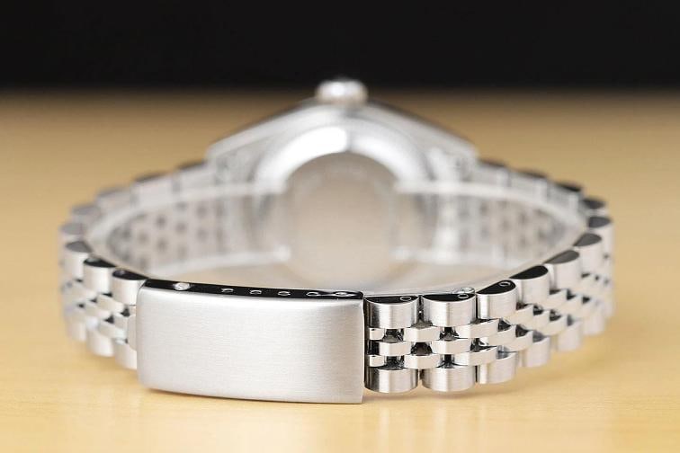 ROLEX LADIES DATEJUST 69174 BLUE VIGNETTE DIAMOND 18K WHITE GOLD STEEL WATCH - 6