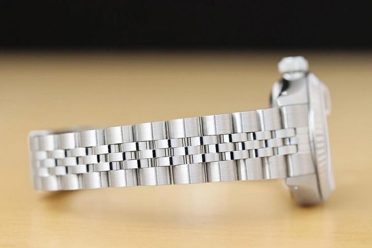 ROLEX LADIES DATEJUST 69174 BLUE VIGNETTE DIAMOND 18K WHITE GOLD STEEL WATCH - 8