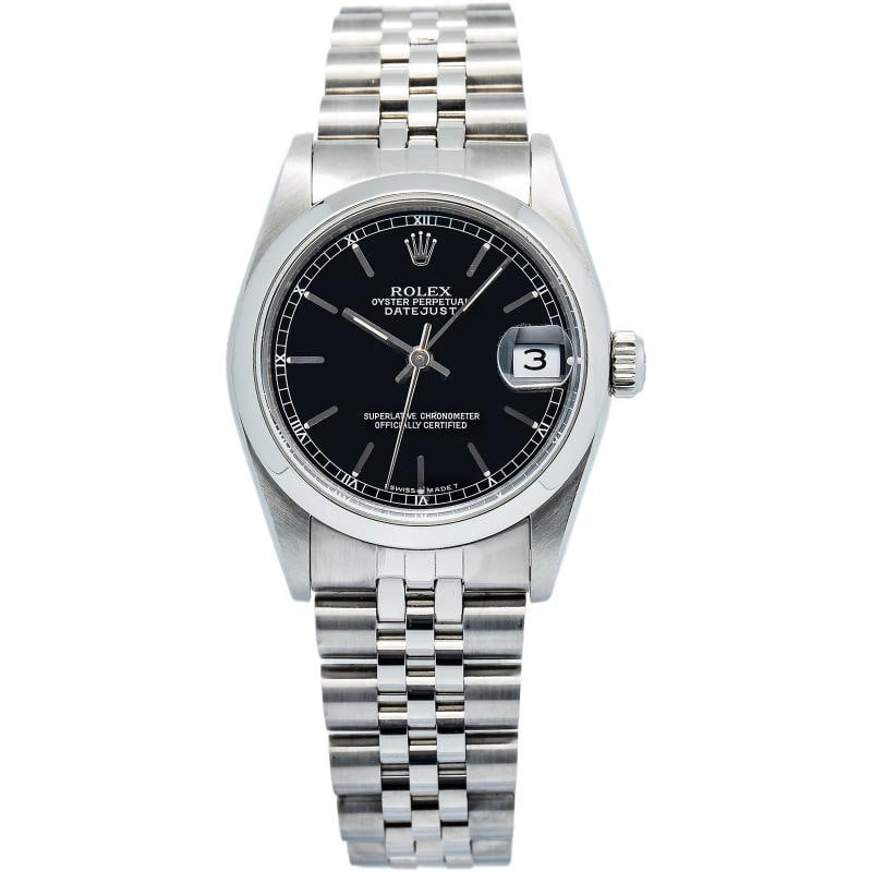 Rolex Datejust 68240 1993 Paper Midsize SS Jubilee Black Dial Auto Womens 31mm: Condition Preowned Good This item has been gently used but is in good condition It might have a few signs of wear like light scratches or tarnishingBrand RolexMovement Swiss AutomaticWARRANTY 1