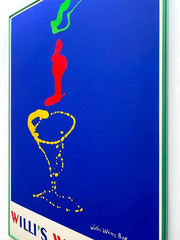 WILLIS WINE BAR PARIS RARE 1989 WAYNE ENSRUD FRAMED LRG SILKSCREEN PRINT POSTER - 11