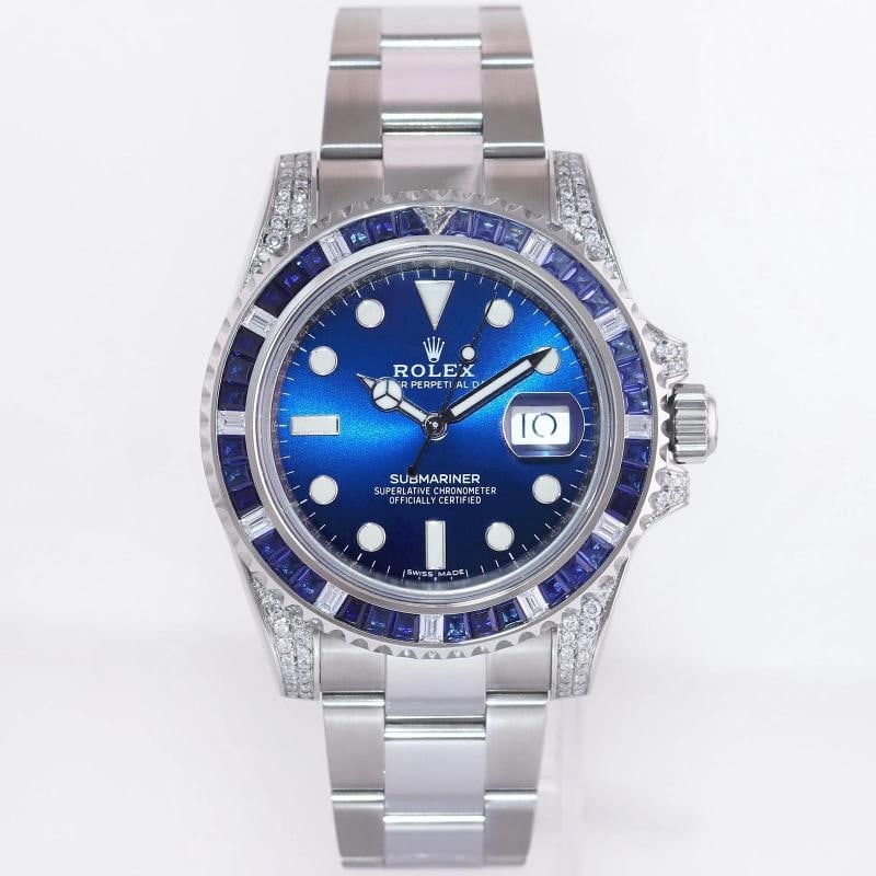 MINT Rolex Submariner Date 116610 Diamond Sapphire Steel Blue Ceramic Watch - 2
