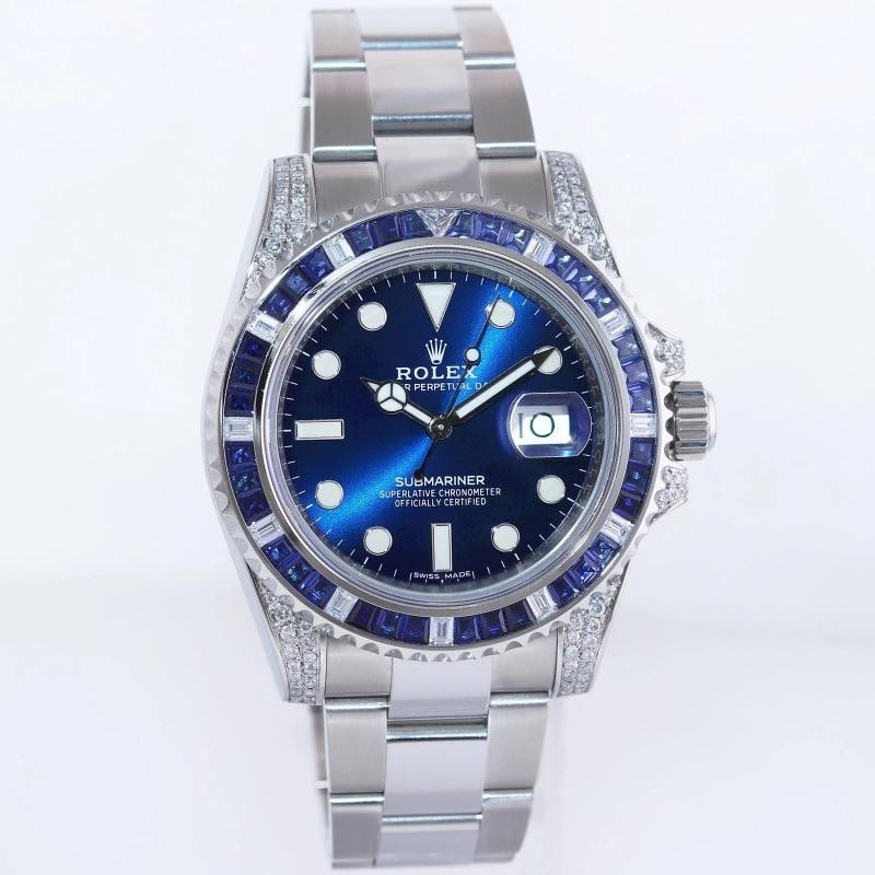 MINT Rolex Submariner Date 116610 Diamond Sapphire Steel Blue Ceramic Watch - 3